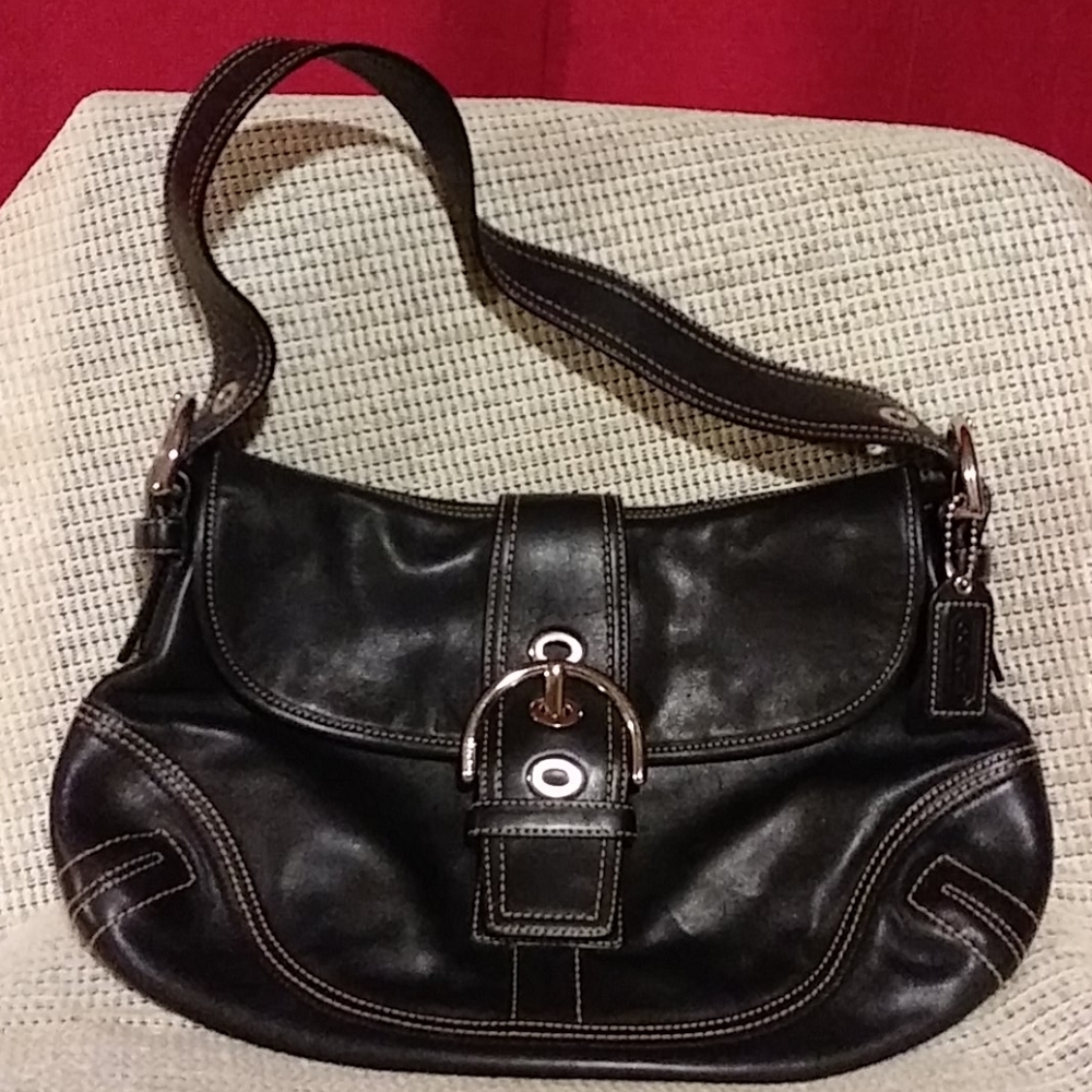 New without tags black leather Coach bag